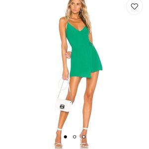 Karen Wrap Romper in Green - superdown